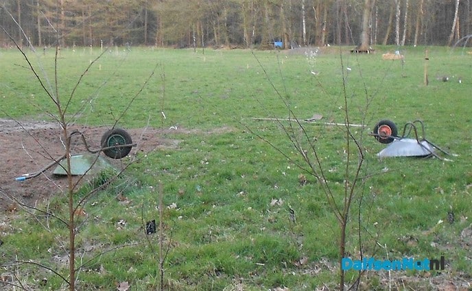 Kruiwagenwielen moesten even afkoelen