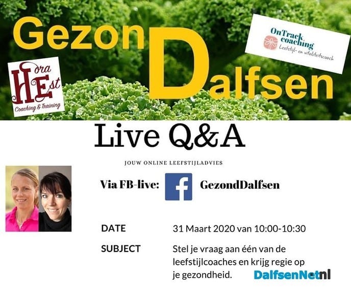 Live Q&A sessie leefstijlcoaching - Foto: Ingezonden foto