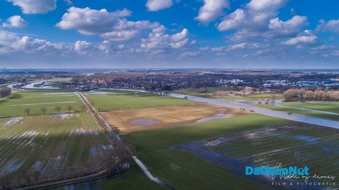 Hoogwater in Dalfsen mooie dronebeelden - Foto: Ingezonden foto