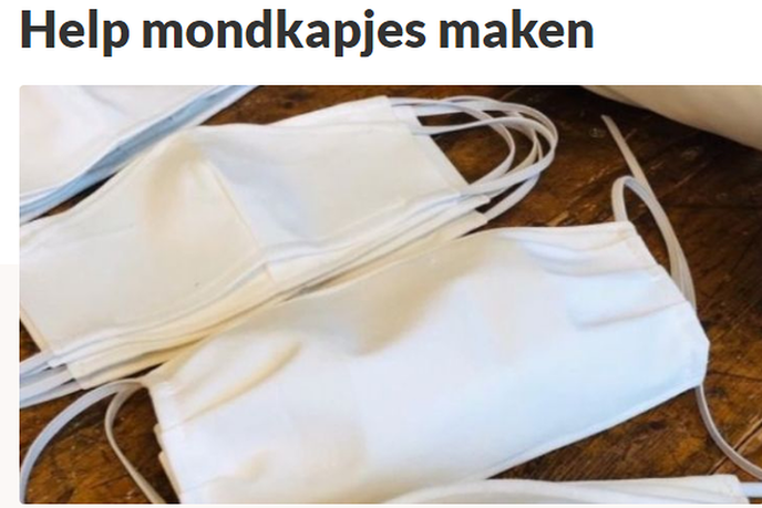 Mijn collega maakt mondkapjes - Foto: Ingezonden foto