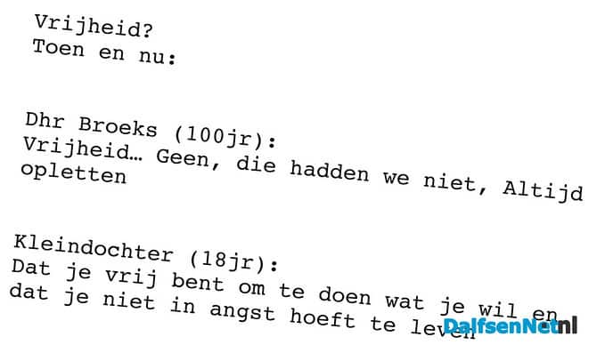 Vrijheid: toen en nu - Foto: Ingezonden foto