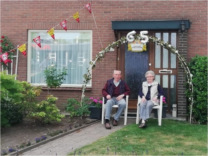 Ab en Mina Baarslag 65 jaar getrouwd