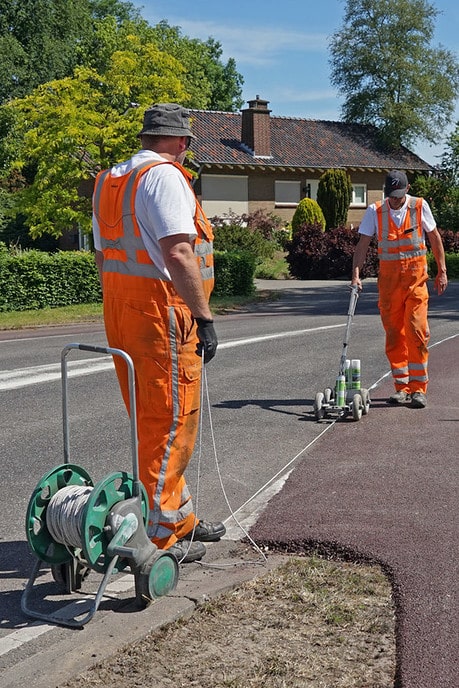 Belijning Koesteeg/Rondweg is weer oké - Foto: Paul Scholten