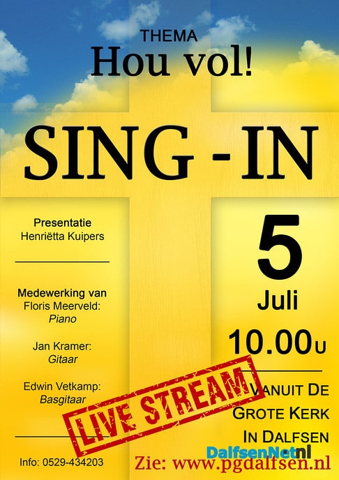 Sing-in Livestream - Foto: Ingezonden foto