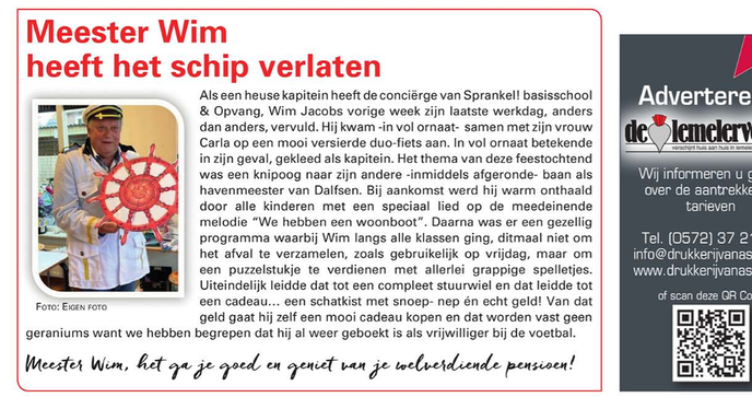 Wim Jacobs, nog  één keer in het zonnetje