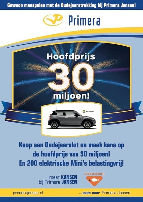 Gewoon meespelen met de Oudejaarstrekking bij Primera Jansen!