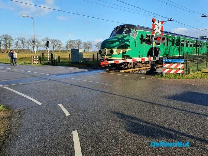 Hondenkop passeert station Dalfsen - Foto: Ingezonden foto