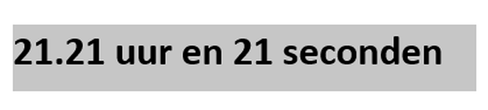 21.21 uur bijzonder moment