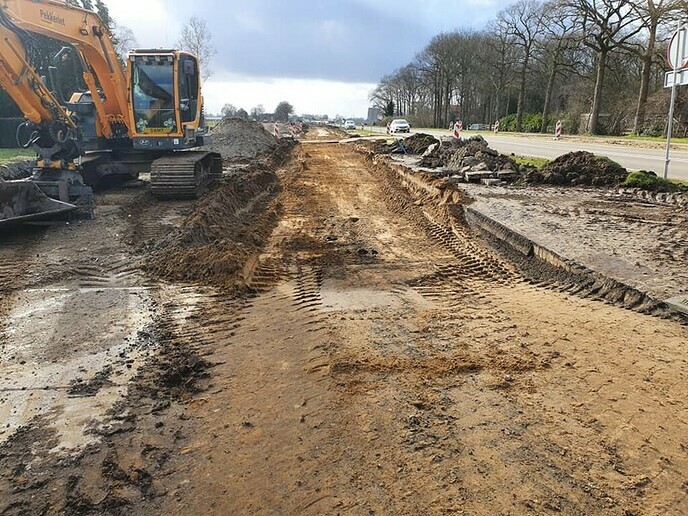 Wegwerkzaamheden parallelwegen Hessenweg - Foto: Eigen geleverde foto