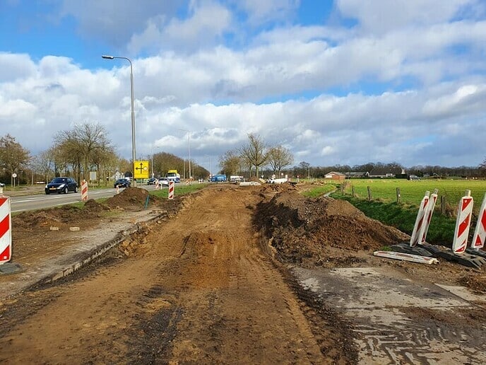 Wegwerkzaamheden parallelwegen Hessenweg - Foto: Eigen geleverde foto