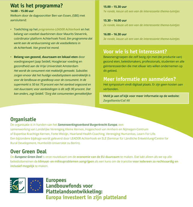 Wat eten we morgen? Symposium
