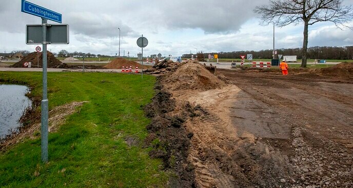 Werkzaamheden aan parallelweg-zuid Hessenweg - Foto: Paul Scholten