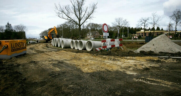 Werkzaamheden aan parallelweg-zuid Hessenweg - Foto: Paul Scholten
