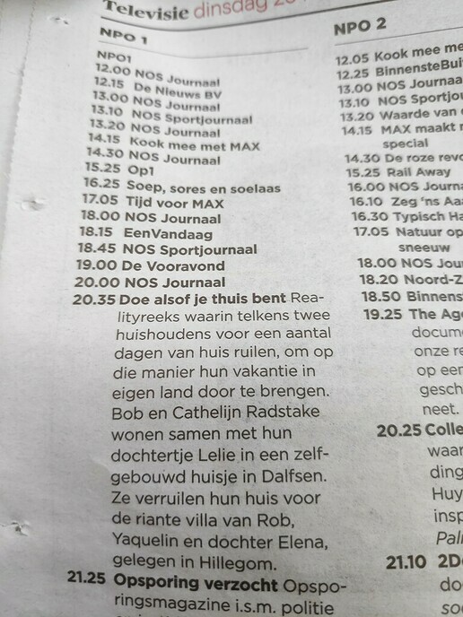 Doe alsof je thuis bent - Foto: Ingezonden foto