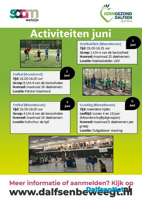 Sports4kids activiteitenkalender maand juni - Foto: Ingezonden foto