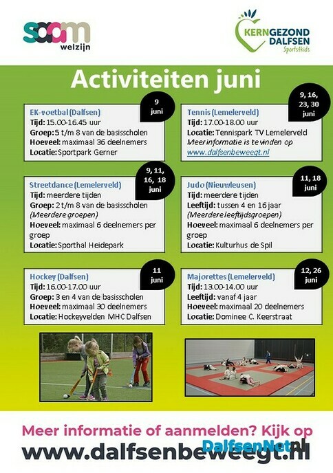 Sports4kids activiteitenkalender maand juni - Foto: Ingezonden foto
