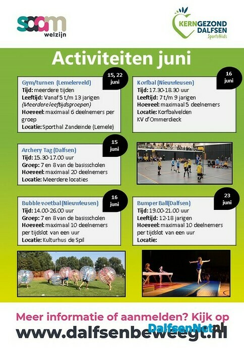 Sports4kids activiteitenkalender maand juni - Foto: Ingezonden foto