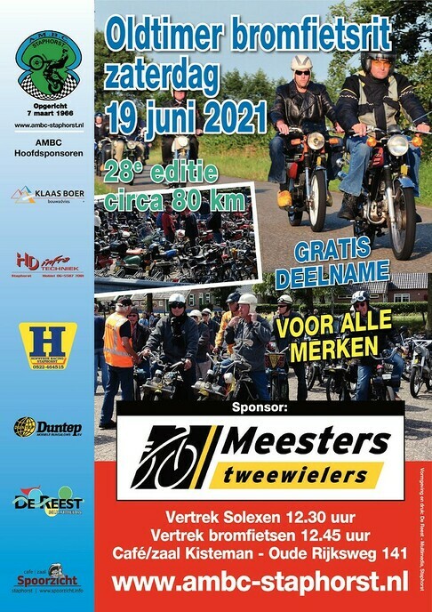 Oldtimer bromfietsrit 2021 - Foto: Ingezonden foto