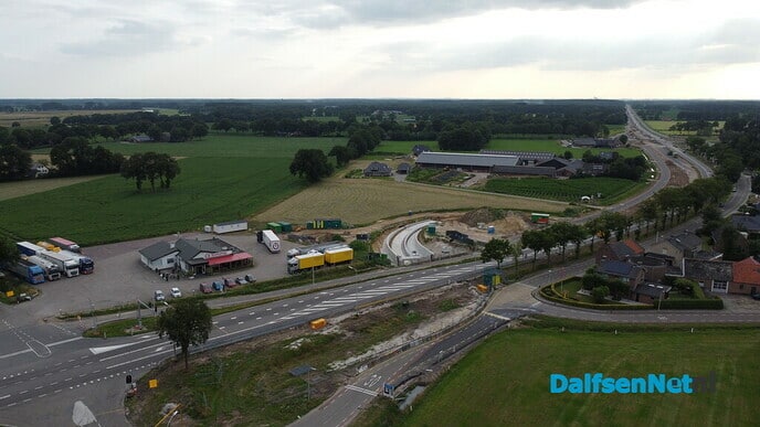 Afsluiting hoofdrijbaan N340 van 6 tot en met 30 augustus met drone foto’s - Foto: Johan Bokma