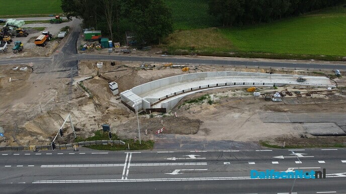 Afsluiting hoofdrijbaan N340 van 6 tot en met 30 augustus met drone foto’s - Foto: Johan Bokma