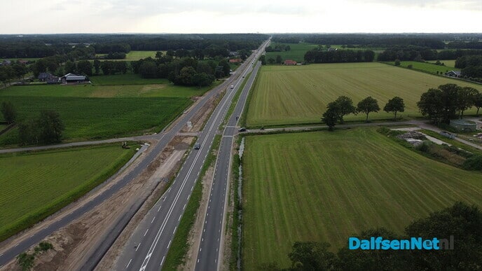 Afsluiting hoofdrijbaan N340 van 6 tot en met 30 augustus met drone foto’s - Foto: Johan Bokma