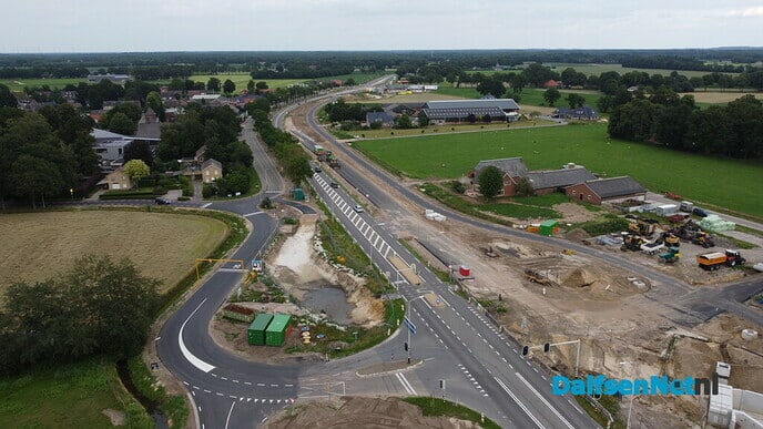 Afsluiting hoofdrijbaan N340 van 6 tot en met 30 augustus met drone foto’s - Foto: Johan Bokma