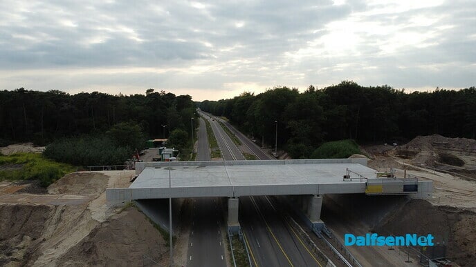 Afsluiting hoofdrijbaan N340 van 6 tot en met 30 augustus met drone foto’s - Foto: Johan Bokma