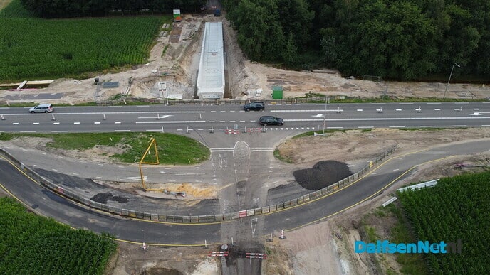 Afsluiting hoofdrijbaan N340 van 6 tot en met 30 augustus met drone foto’s - Foto: Johan Bokma