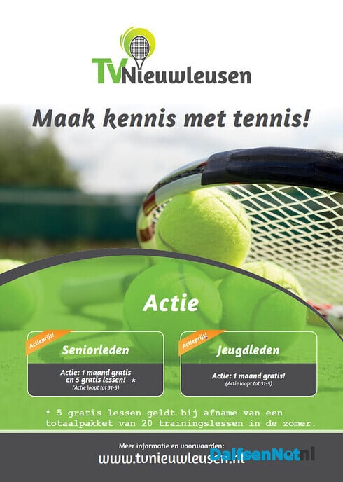 Actie Tennisvereniging Nieuwleusen - Foto: Ingezonden foto