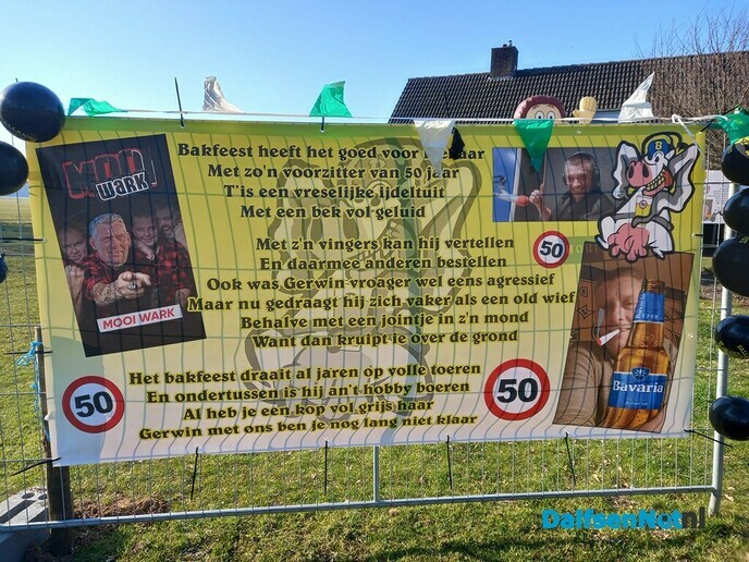 Veurzitter  Sallands Bakfeest Gerwin Visscher heeft abraham op bezoek!! - Foto: Ingezonden foto