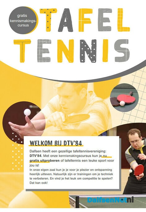 Gratis tafeltenniscursus voor volwassenen! - Foto: Ingezonden foto