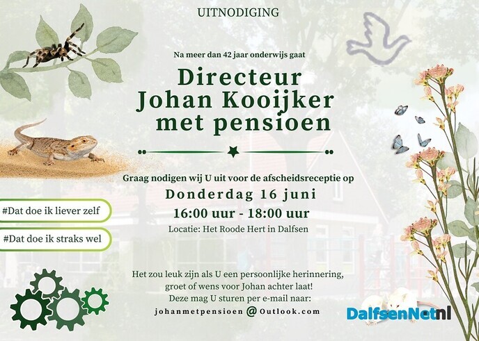 Meester Johan Kooijker met pensioen - Foto: Ingezonden foto