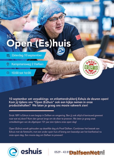 Eshuis houdt weer een open dag - Foto: Ingezonden foto