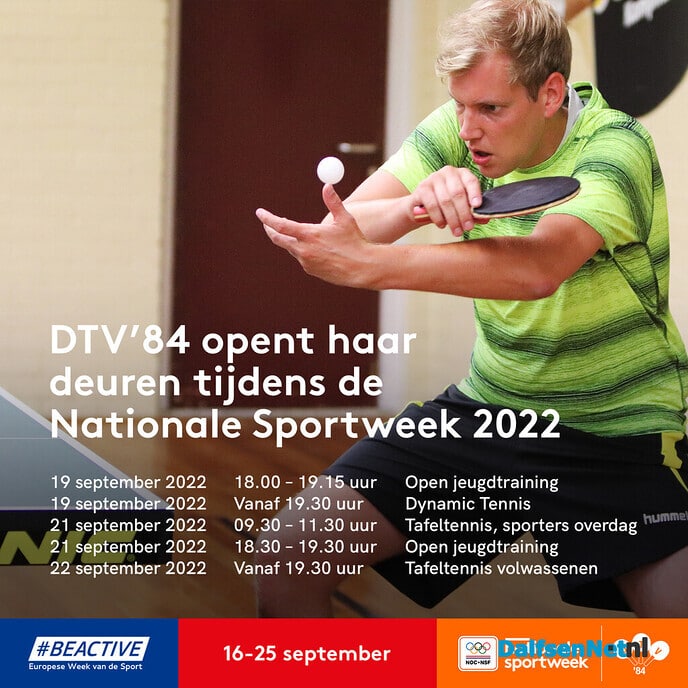 DTV’84 opent de deuren tijdens de NOC*NSF Nationale Sportweek! - Foto: Ingezonden foto