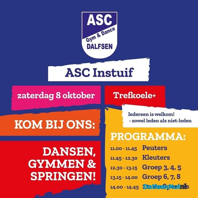 ASC gym & Dance instuif – 8 oktober - Foto: Ingezonden foto