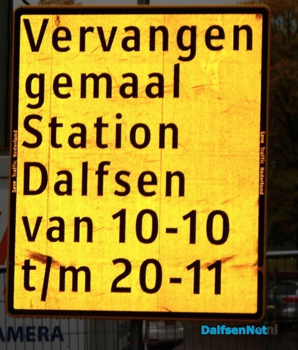 Werk aan gemaal Station Dalfsen
