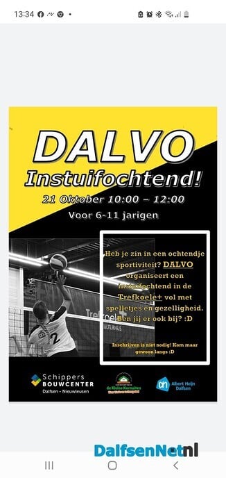 Dalvo instuifochtend start om 10:00 uur - Foto: Ingezonden foto