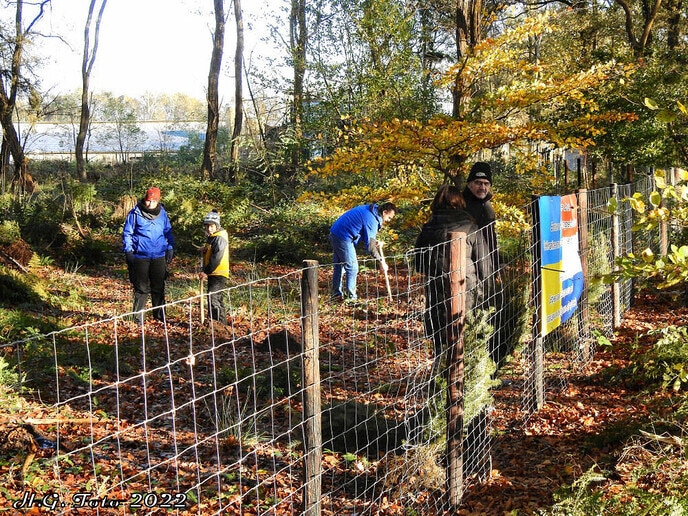 Familie uit Oekraïne plant bomen aan de Veldhoeveweg