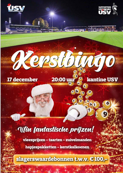 Kerstbingo 17 december bij USV