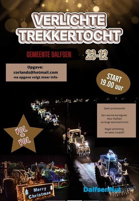 Verlichte trekker optocht - Foto: Ingezonden foto