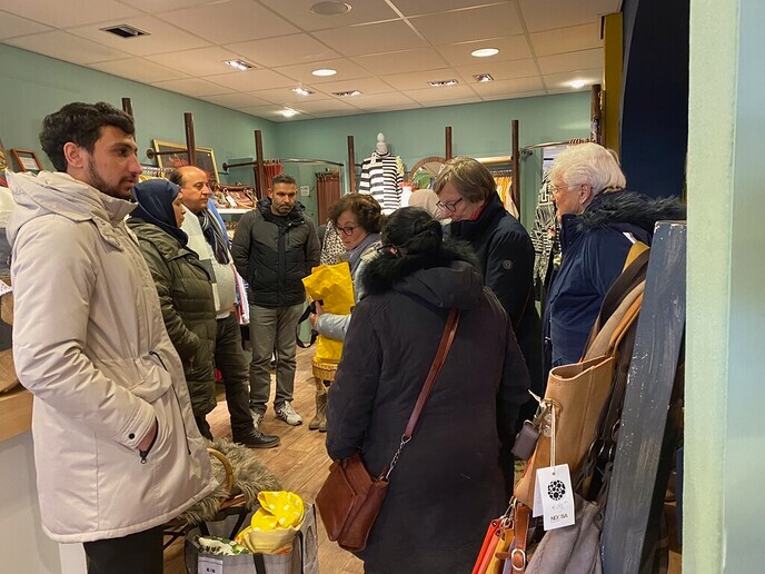 Deelnemers Naaiatelier SamSam op pad - Foto: Ingezonden foto