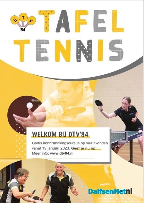 Kennismakingscursus tafeltennis gaat door - Foto: Ingezonden foto