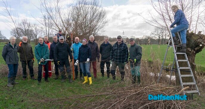 Enthousiaste vrijwilligers knotten wilgen - Foto: Paul Scholten