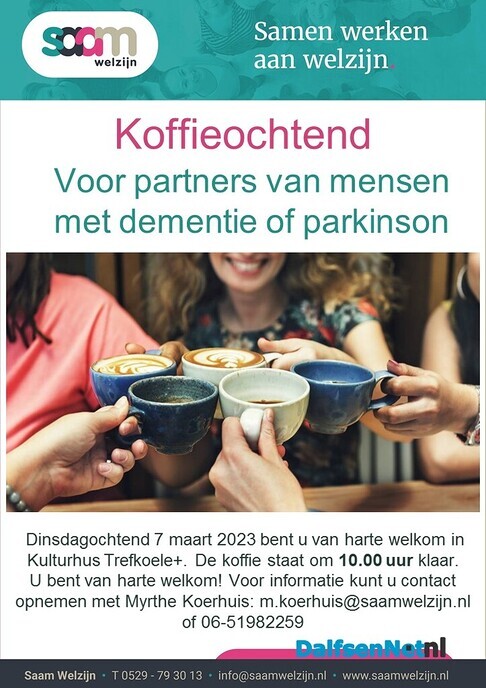 Koffie-ochtend 7 maart a.s. - Foto: Ingezonden foto