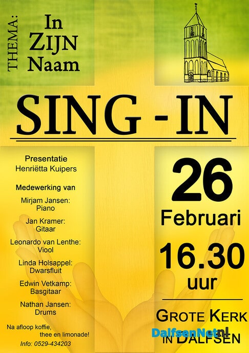 Sing-in Grote Kerk zondagmiddag - Foto: Ingezonden foto