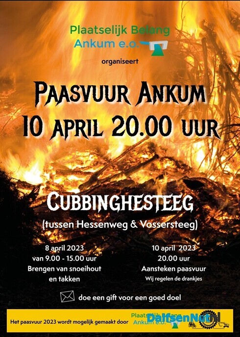 Paasvuur Ankum 10 april - Foto: Ingezonden foto