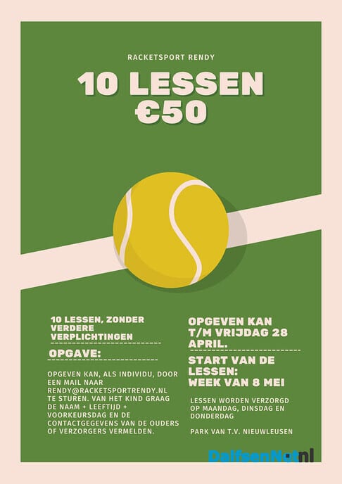 Aanbieding Tennislessen Nieuwleusen - Foto: Ingezonden foto