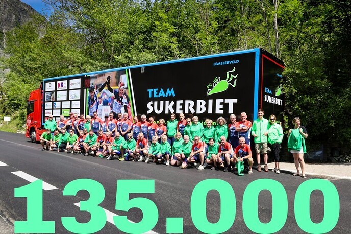 Team Sukerbiet 135.000 euro in voor het KWF - Foto: Ingezonden foto