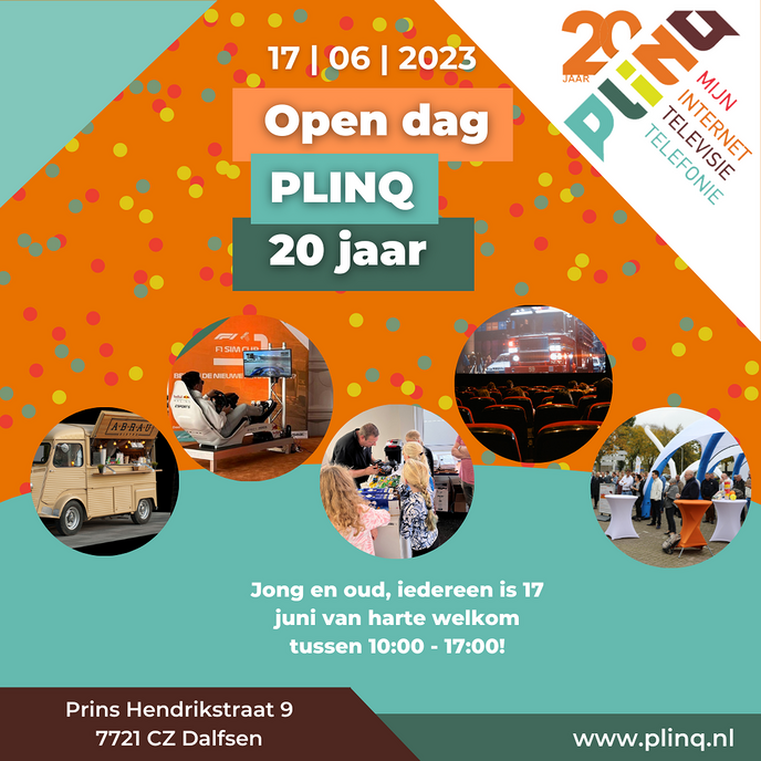 PLINQ bestaat 20 jaar! Kom naar de open dag op zaterdag 17 juni aanstaande