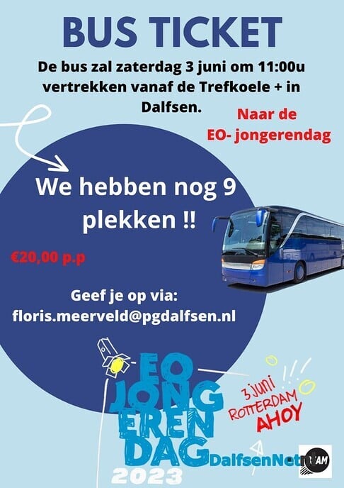 Laatste plekken voor bus naar EO-jongerendag - Foto: Ingezonden foto